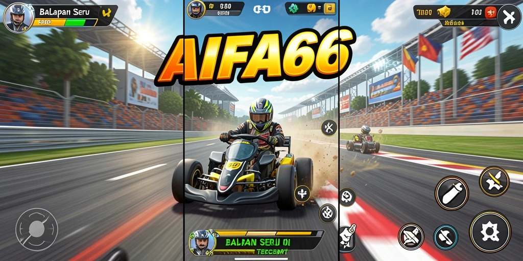 Gameplay AIFA66 dengan balapan yang seru dan mendebarkan.