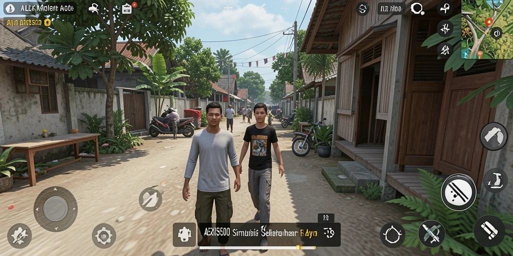 Tampilan gameplay ALEXIS500 yang realistis dan interaktif.