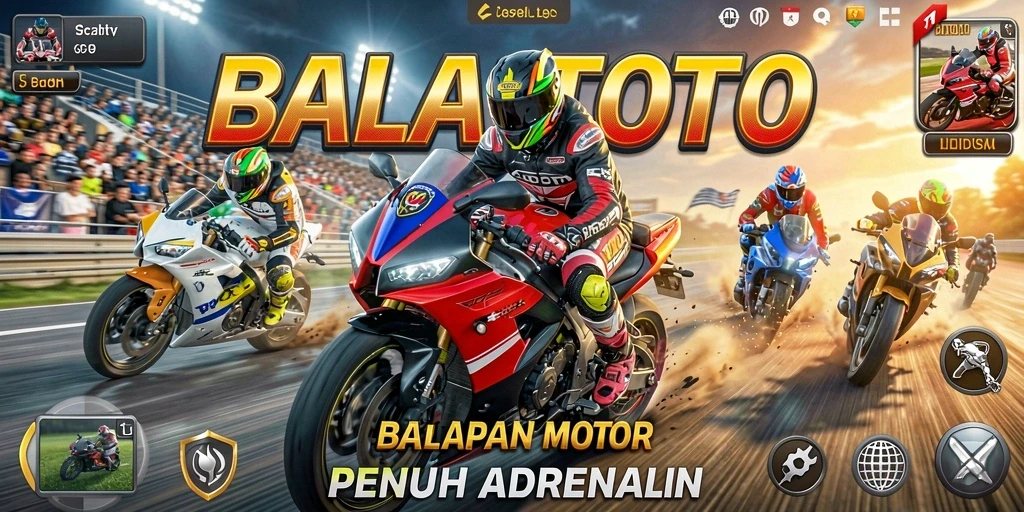 Gameplay BALAITOTO yang seru dan mendebarkan di arena balapan.