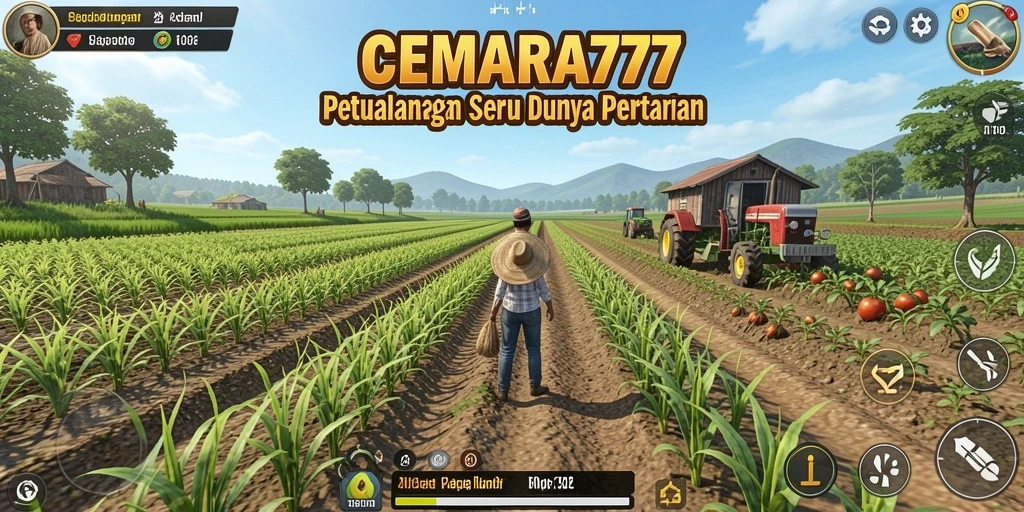 Tampilan gameplay CEMARA777 yang menampilkan aktivitas bertani yang menarik.