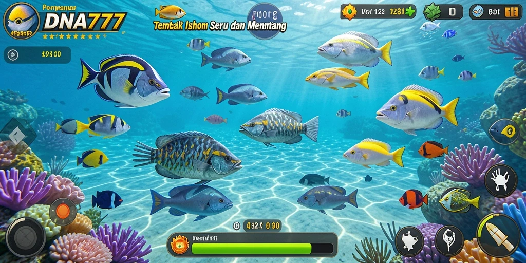 Tangkapan ikan yang menarik dalam gameplay Tembak Ikan di DNA777.