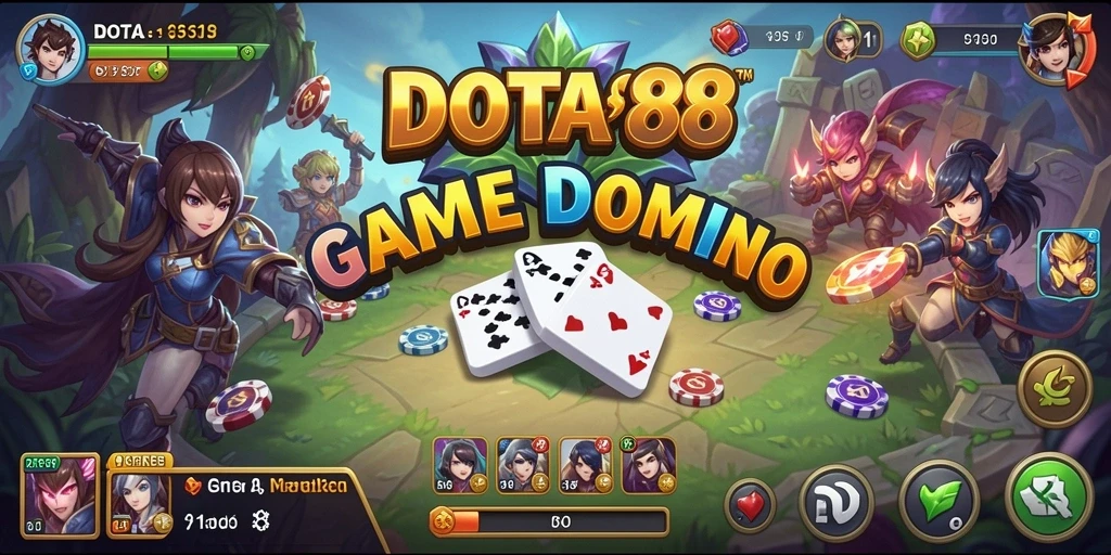 Tampilan gameplay DOTA88 dengan pemain menikmati permainan Domino.
