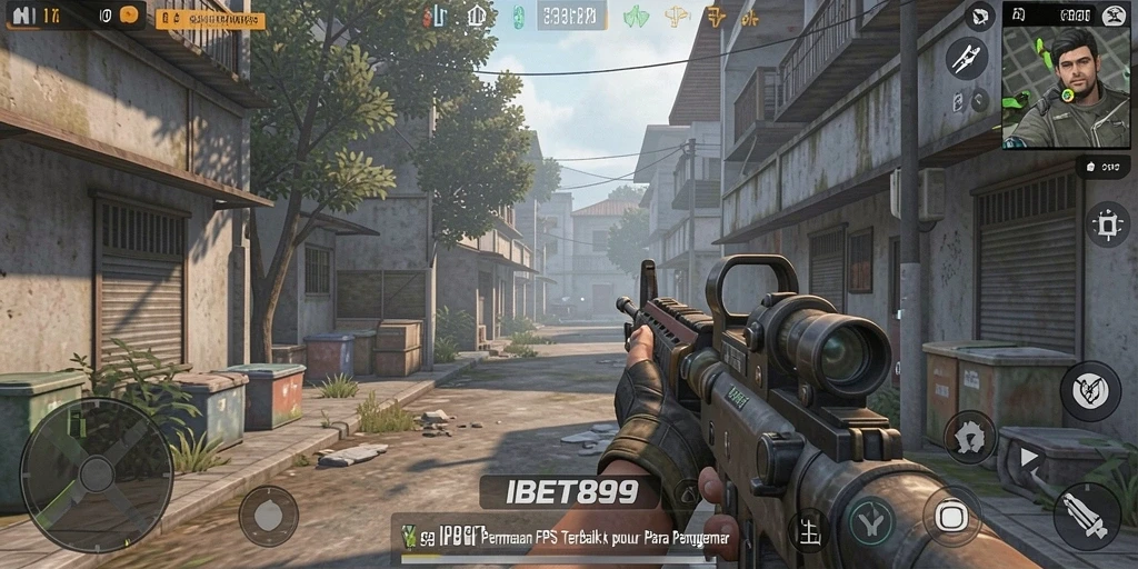 Screenshot menunjukkan aksi intens permainan FPS di IBET899.