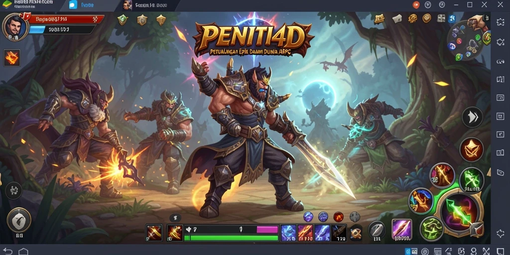Screenshot menunjukkan pertarungan seru dalam gameplay ARPG.