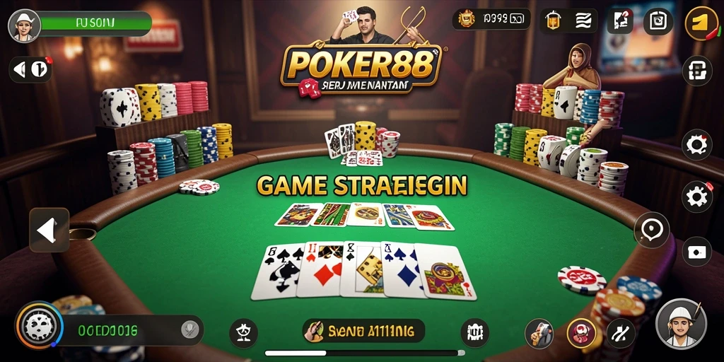 Tampilan gameplay seru dari POKER88 dengan banyak strategi.
