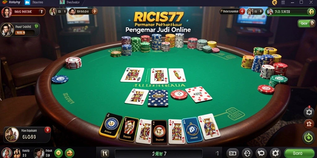 Screenshot gameplay Poker yang mendebarkan dan penuh strategi.