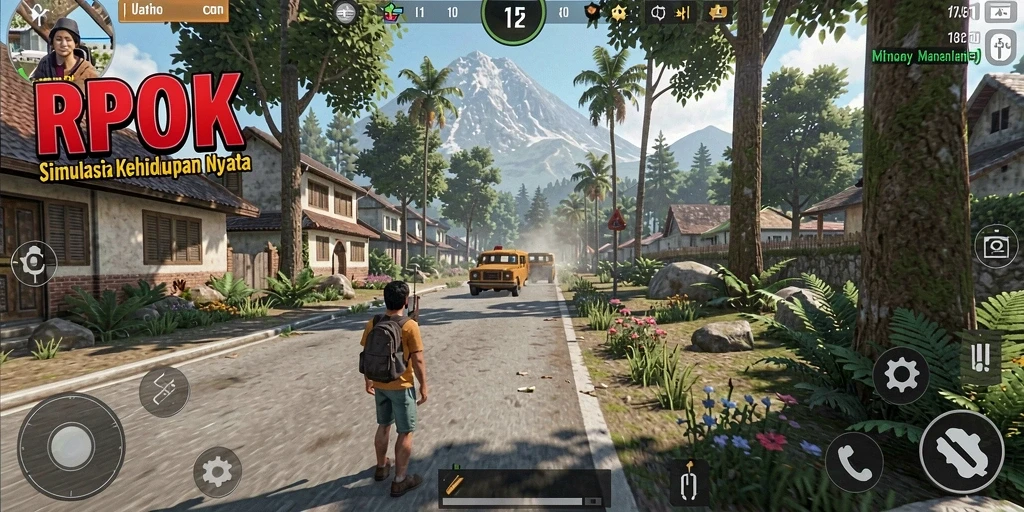 Screenshot utama RPOK menunjukkan interaksi gameplay yang seru dan mendalam.
