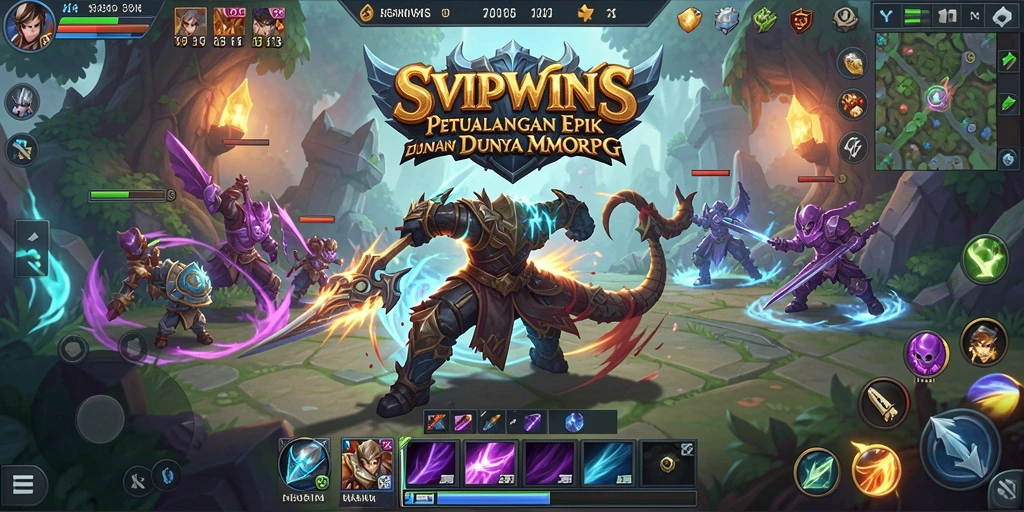 Tangkapan layar utama dari gameplay SVIPWINS yang menampilkan aksi seru dalam pertempuran.
