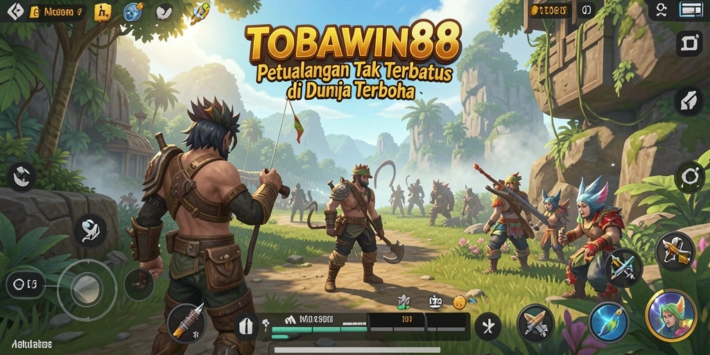 Gameplay Open World TOBAWIN88 dengan pemandangan menakjubkan.